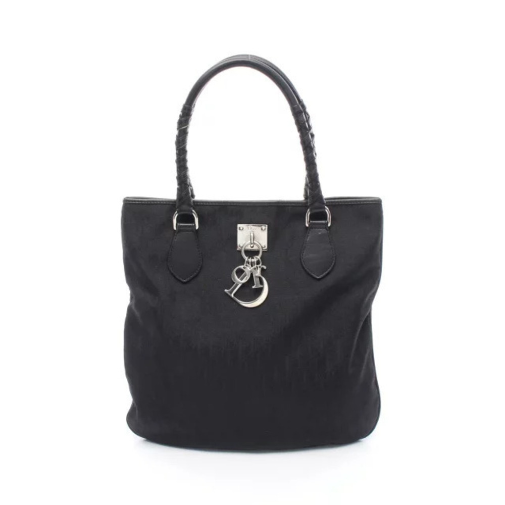 Christian Dior Trotter Tote Bag Leather Black
